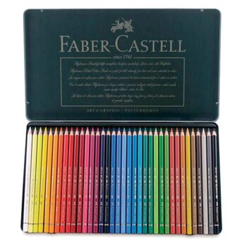 مداد رنگی 36 رنگ جعبه فلزی فابر کاستل Faber castell مدل پلی کروموس Polychromos