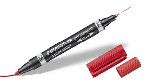 ماژیک قلمی دو سر قرمزرنگ استدلر مدل Lumocolor کد 2-348