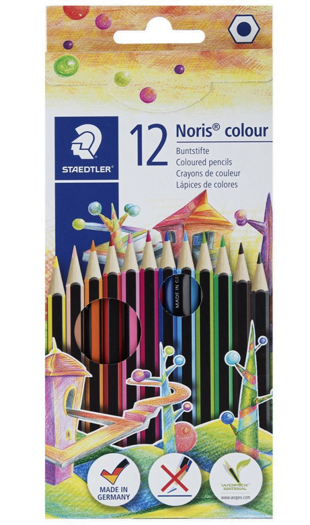 مداد رنگی 12 رنگ مقوایی استدلر مدل Noris Colour کد 185C12