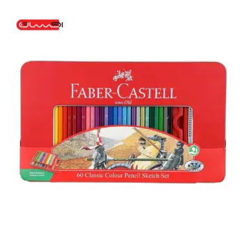 مداد رنگی کلاسیک 60 رنگ جعبه فلزی فابر کاستل