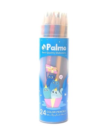 مداد رنگی 24 رنگ جلد فلزی استوانه ای پالمو