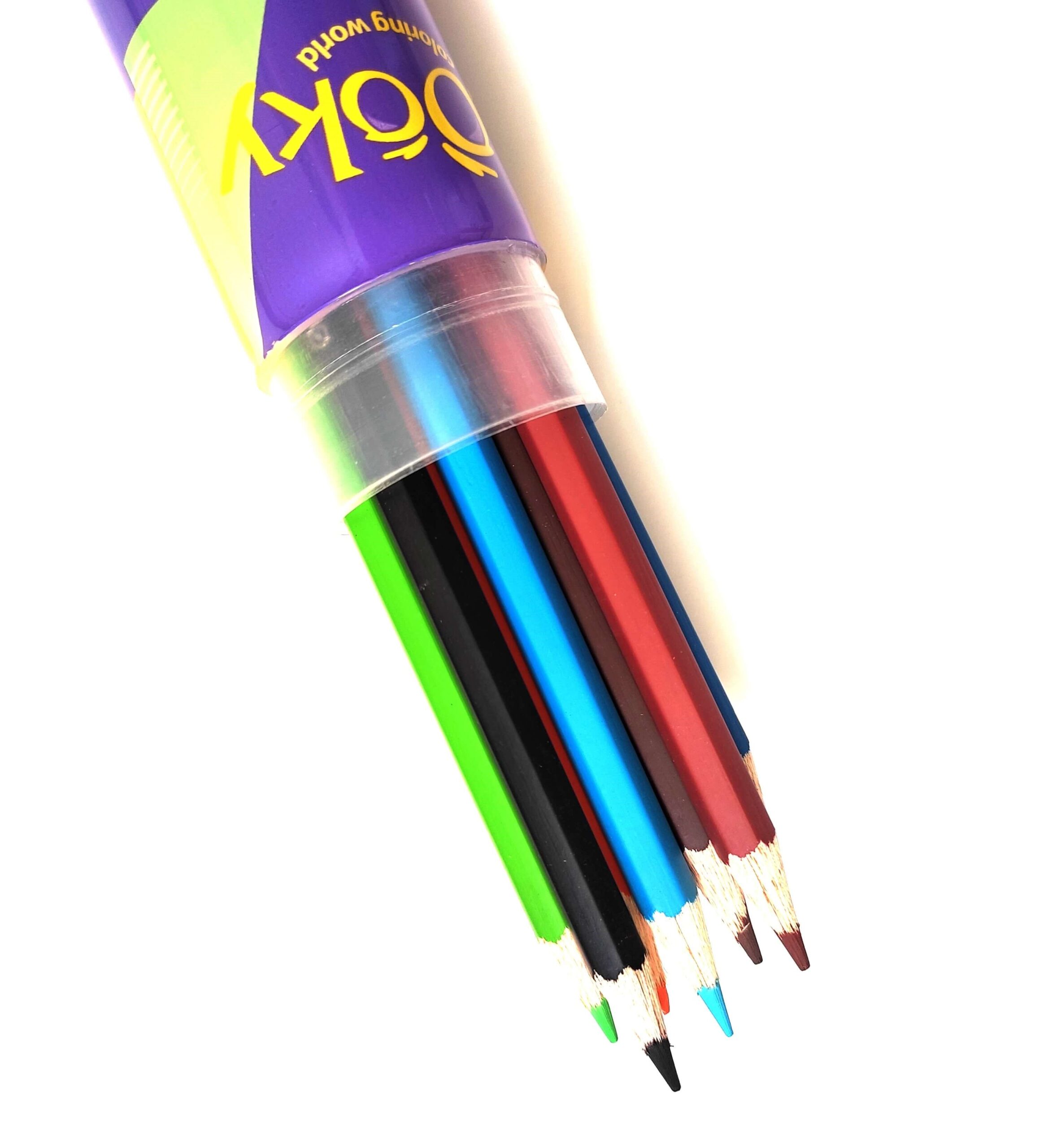 مداد رنگی 12 رنگ جلد فلزی استوانه ای لووکی