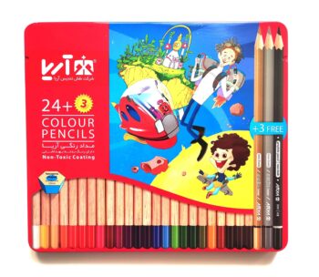 مداد رنگی 3 + 24 جلد فلزی آریا کد 3022
