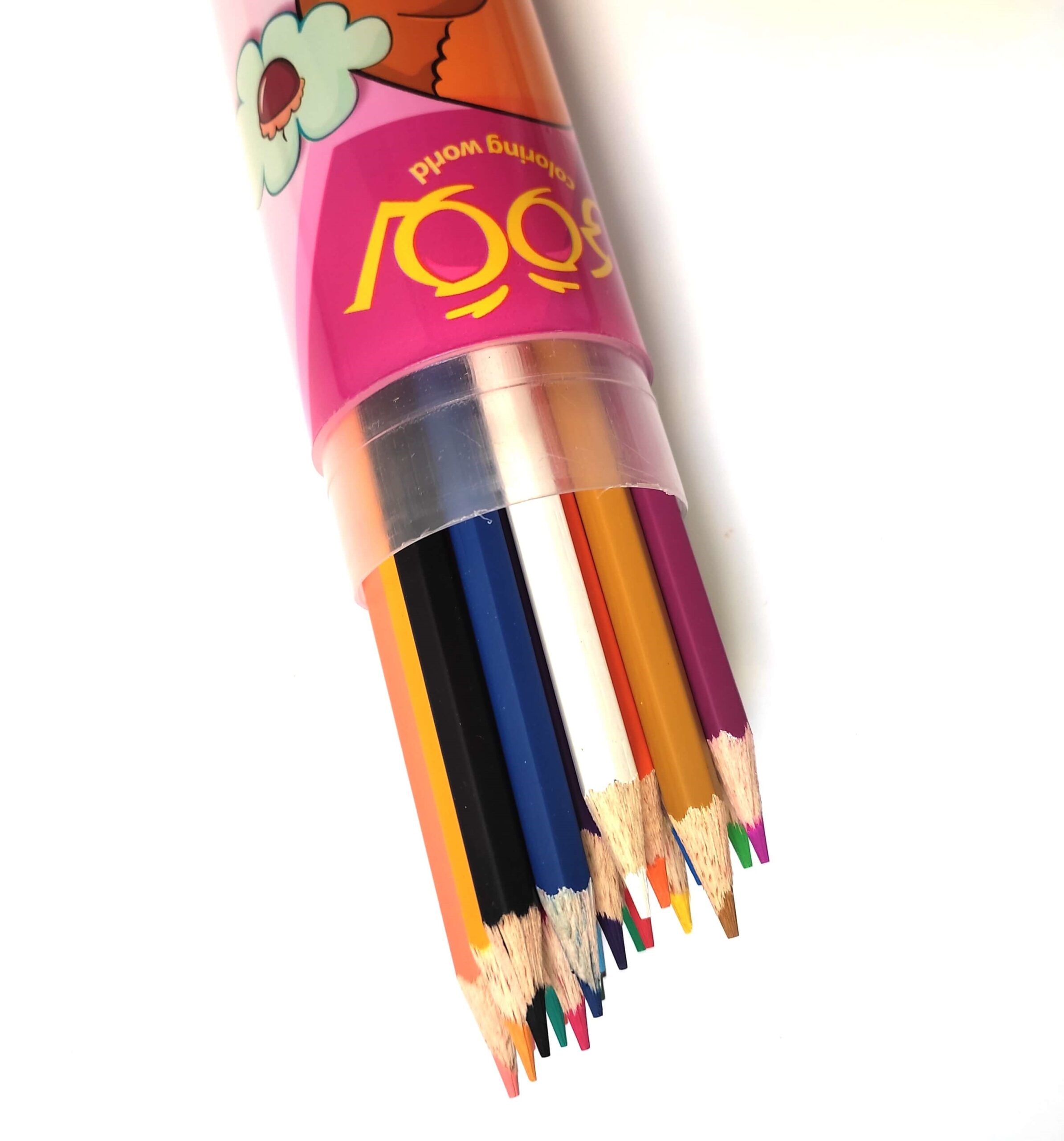 مداد رنگی 24 رنگ جلد فلزی استوانه ای لووکی