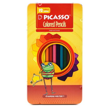 مداد رنگی 12 رنگ جلد فلزی تخت پیکاسو