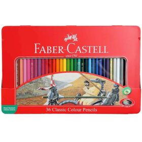 مداد رنگی کلاسیک 36 رنگ جعبه فلزی فابر کاستل